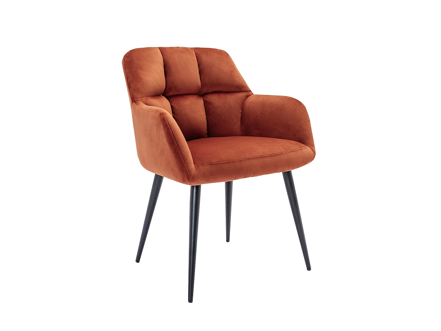 Set van 6 stoelen met armleuningen van velours en metaal - Terracotta - PEGA
