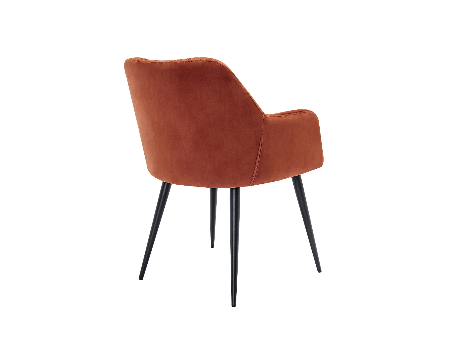 Set van 6 stoelen met armleuningen van velours en metaal - Terracotta - PEGA