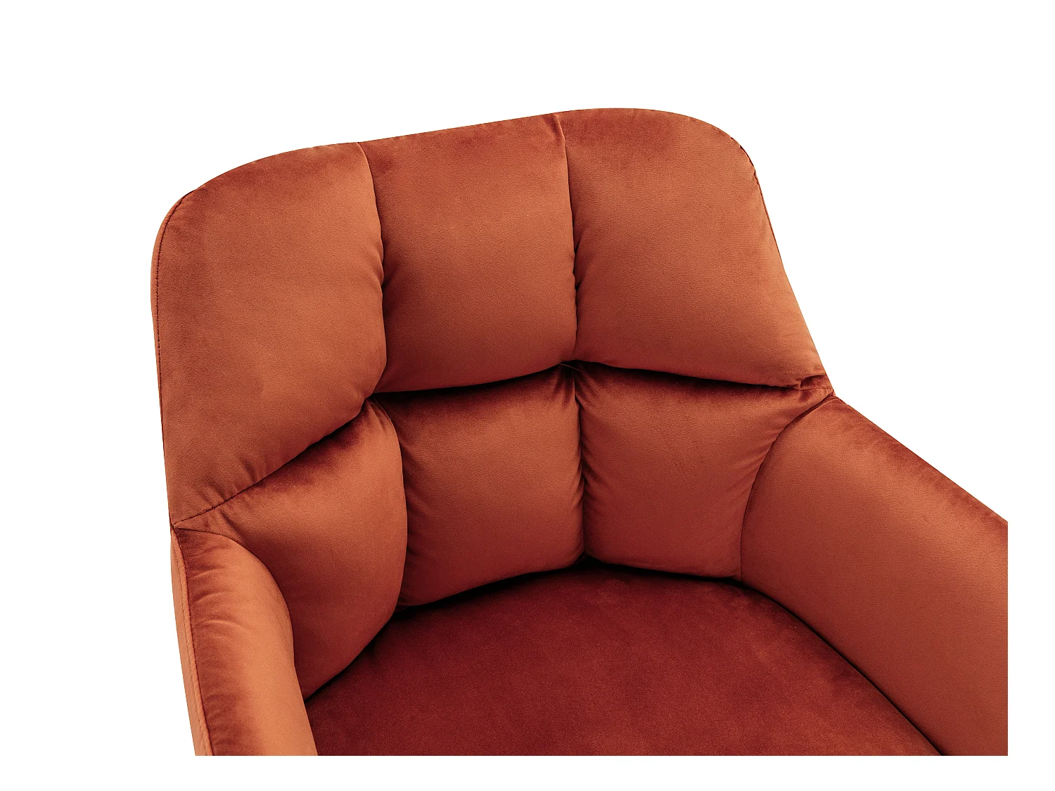 Set van 6 stoelen met armleuningen van velours en metaal - Terracotta - PEGA