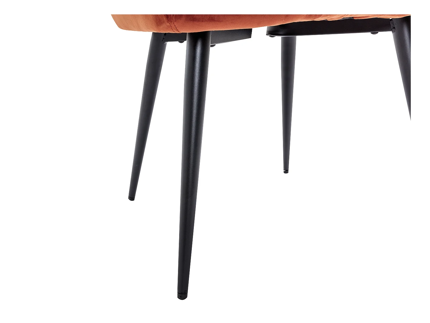 Set van 6 stoelen met armleuningen van velours en metaal - Terracotta - PEGA