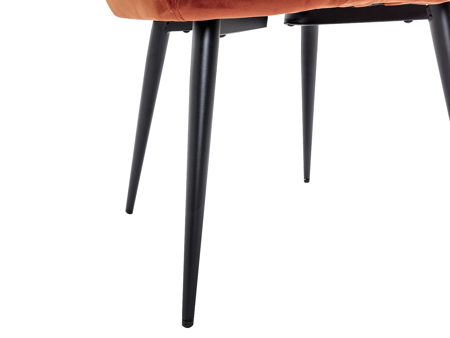 Lot de 6 chaises avec accoudoirs en velours et métal - Terracotta - PEGA de PASCAL MORABITO