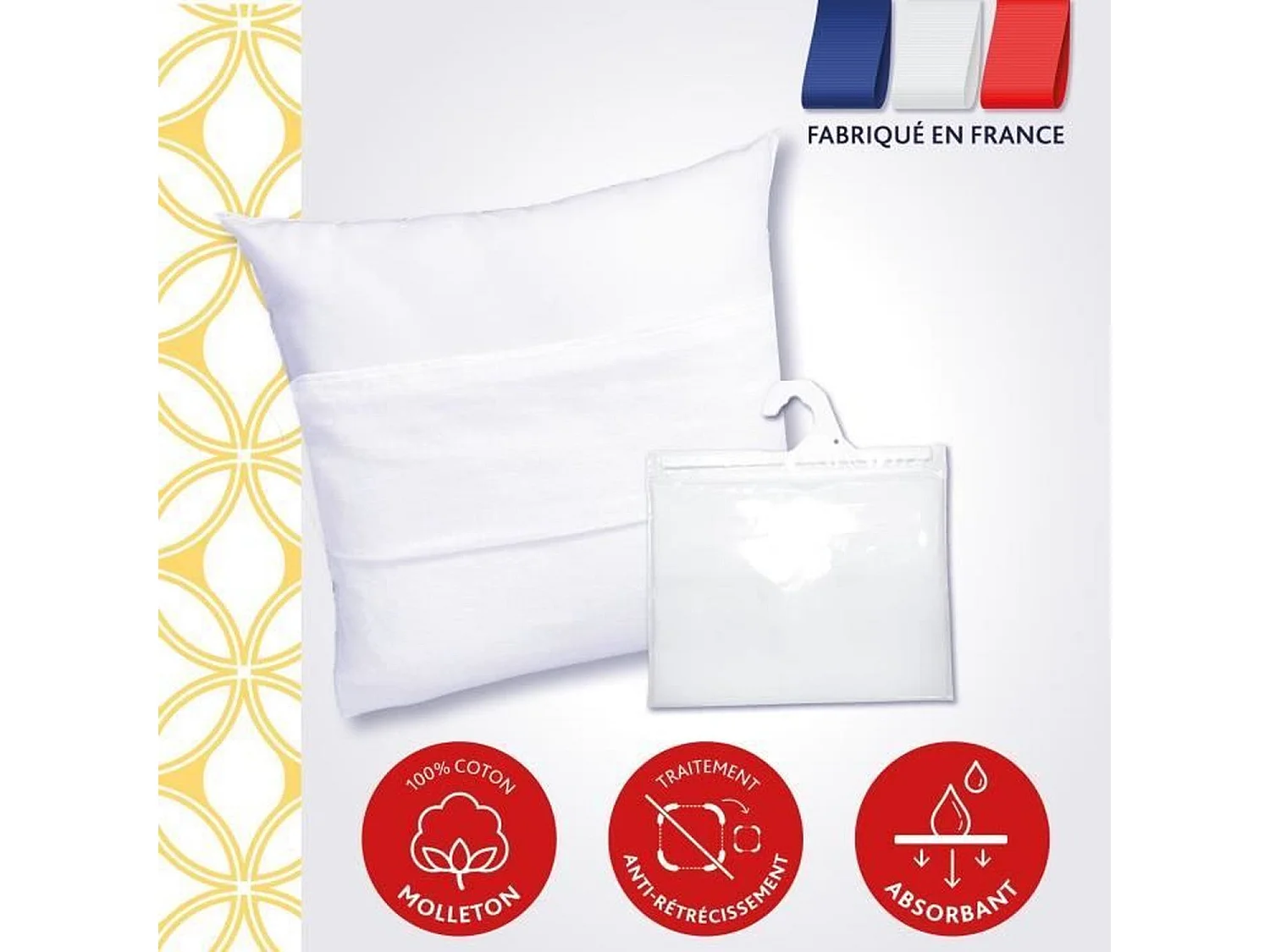 Protector de almohada Emma 60x60 cm de algodón felpa multicolor