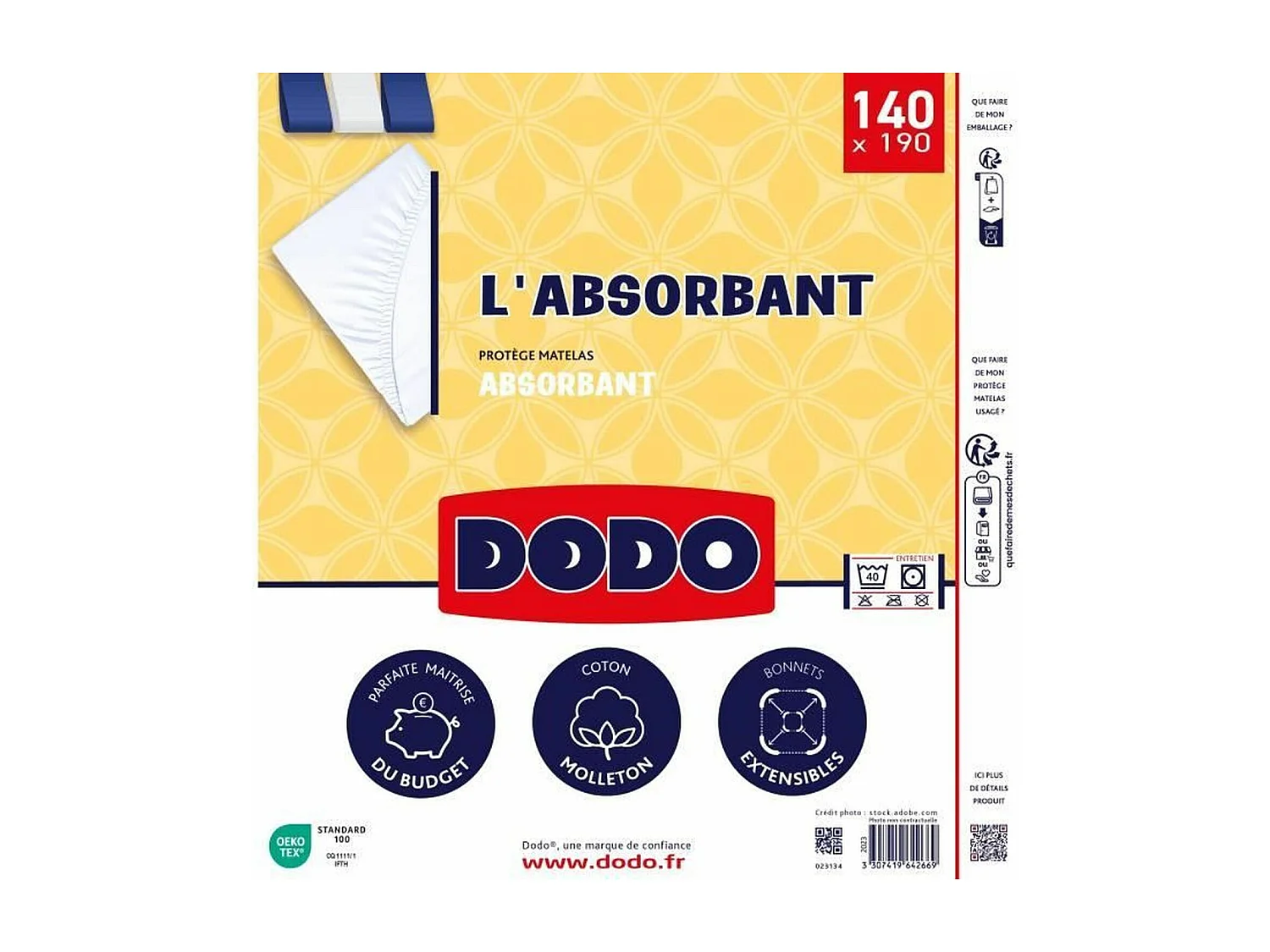 Protège matelas absorbant - 140 x 190 cm - Polyester