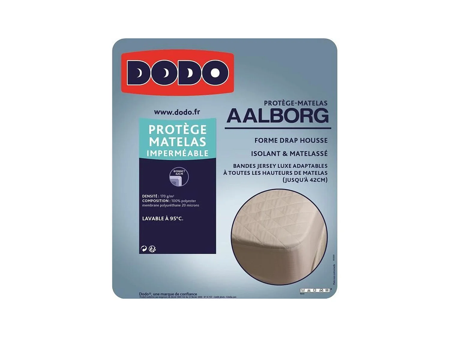 Protector de colchón Aalborg Acolchado e impermeable 180 x 200 cm