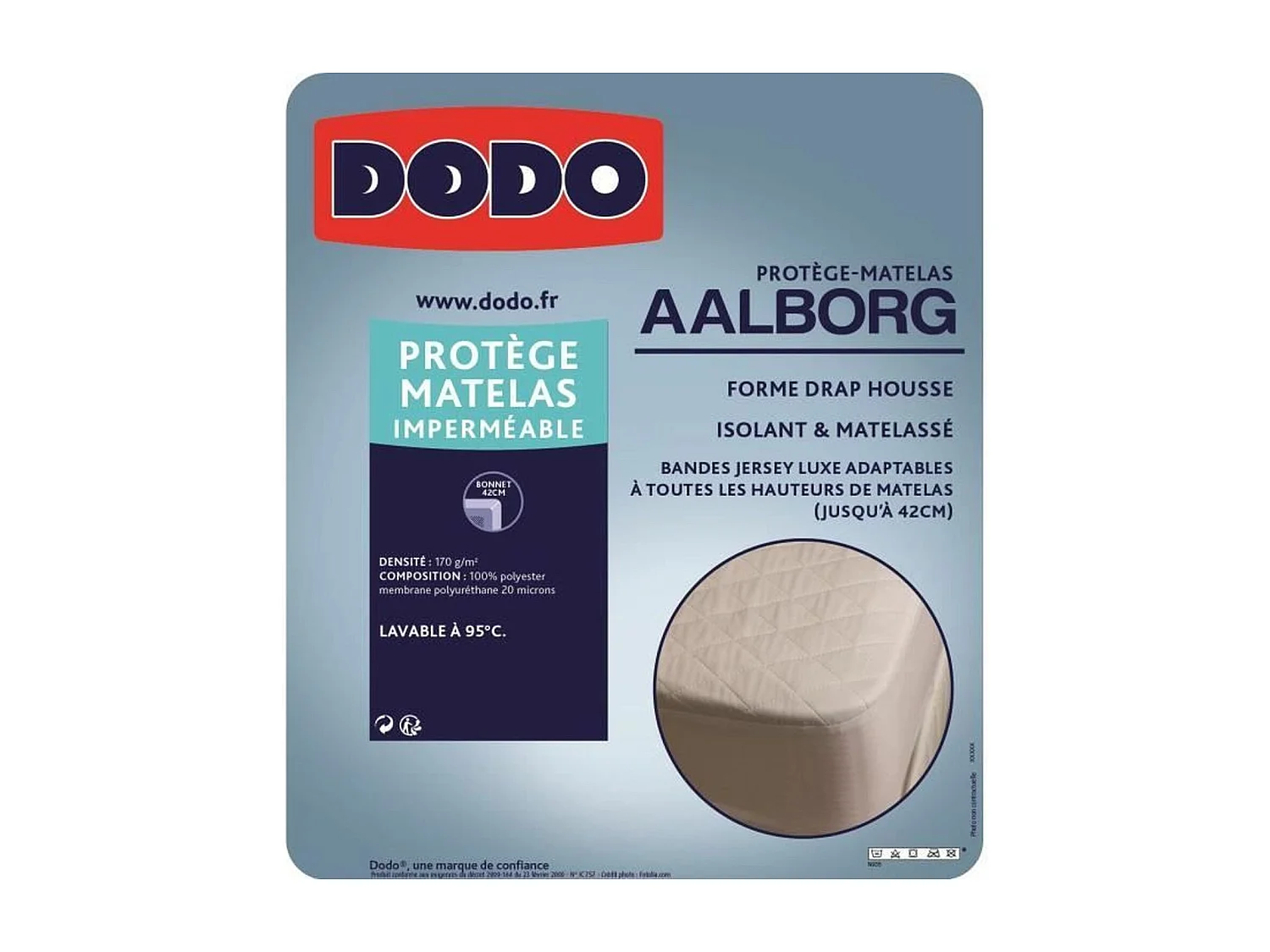 Protege matelas Aalborg matelassé et imperméable 180 x 200 cm