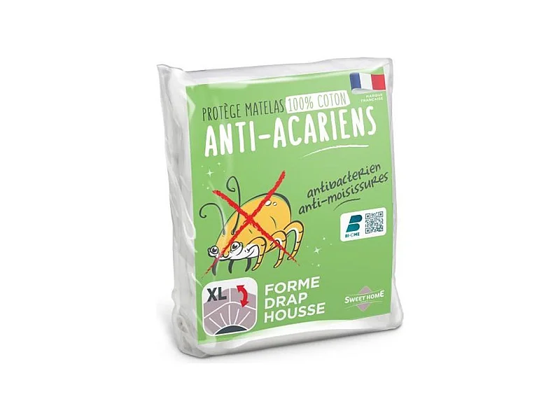 Protège-matelas 100% coton SWEETHOME - Anti-acariens - Doux et confortable - 140x190 /200 cm