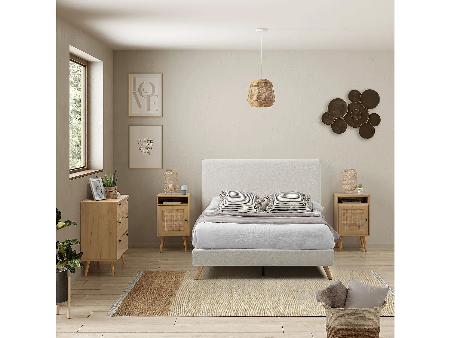 Gestoffeerd bedframe Mist 140x190 cm