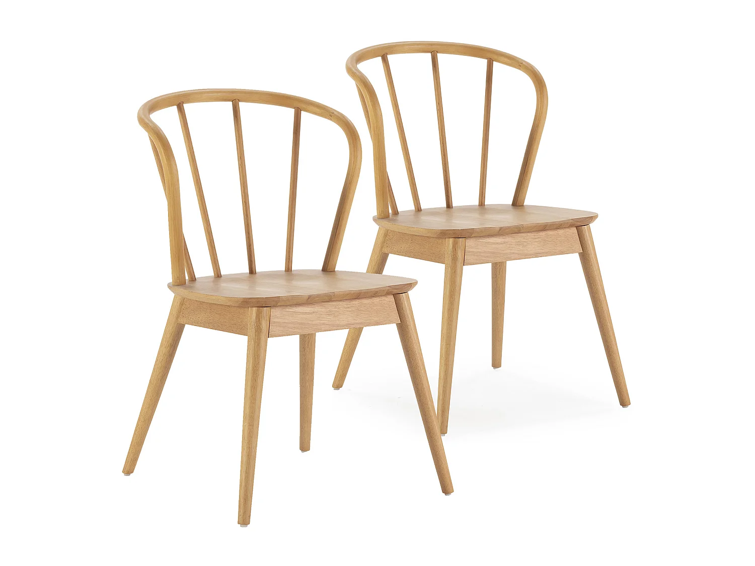 Pack 2 sillas Brisa Color Roble, Madera Maciza