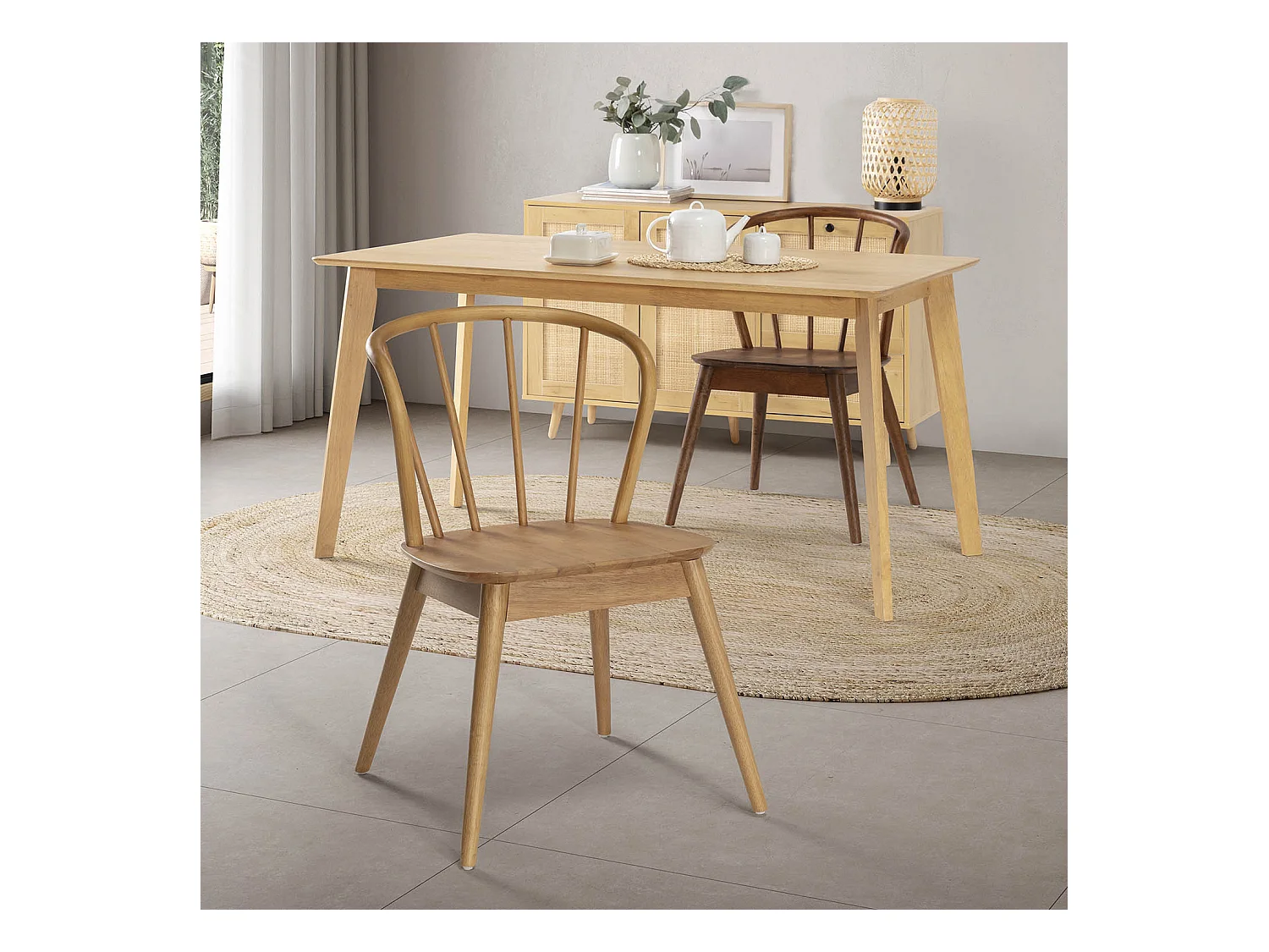 Pack 2 chaises Brisa en bois coleur chêne