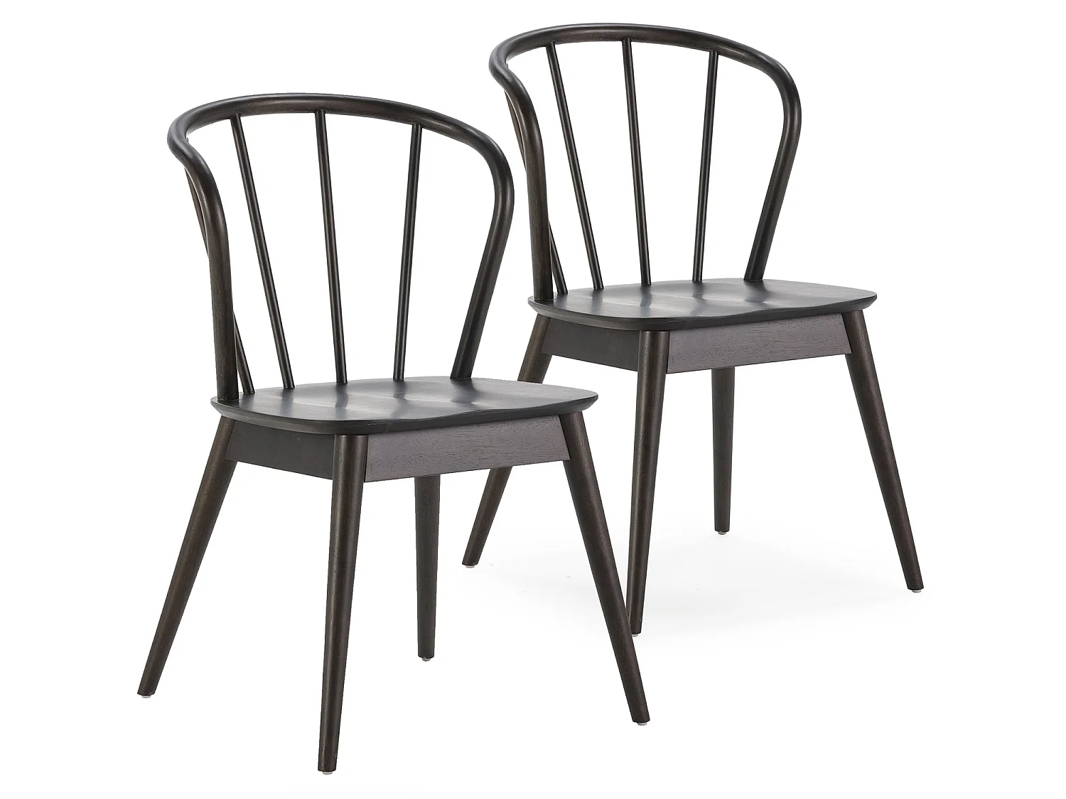 Pack 2 sedie Brisa colore nero, legno massello