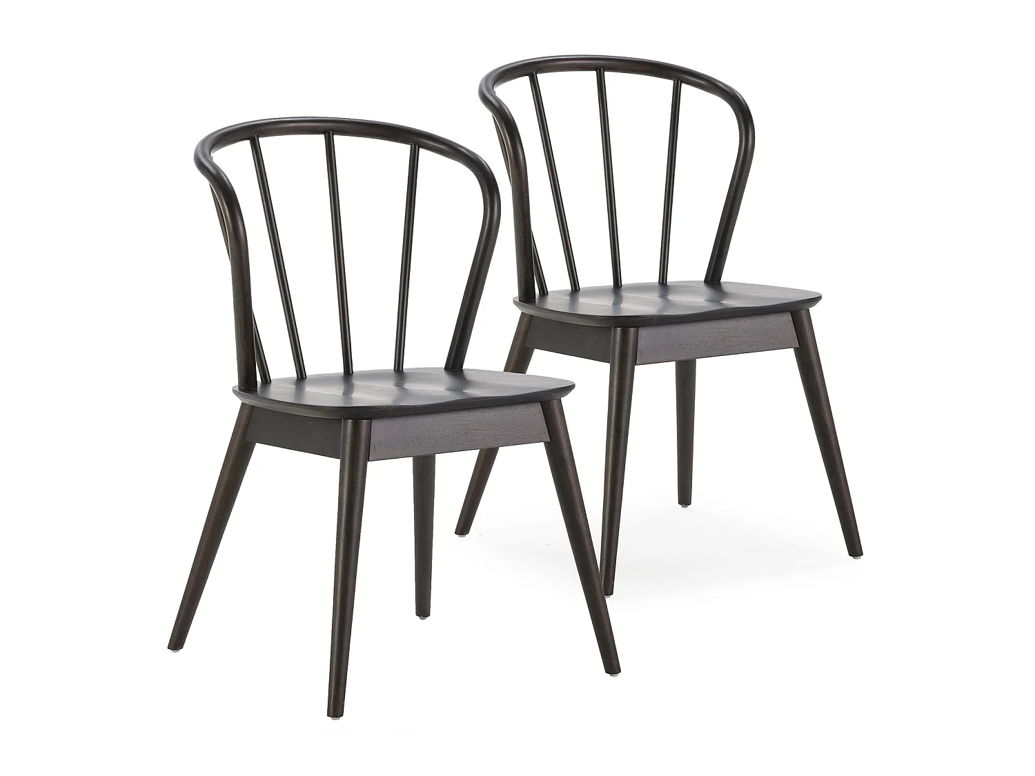 Pack 2 chaises Brisa en bois coleur noir
