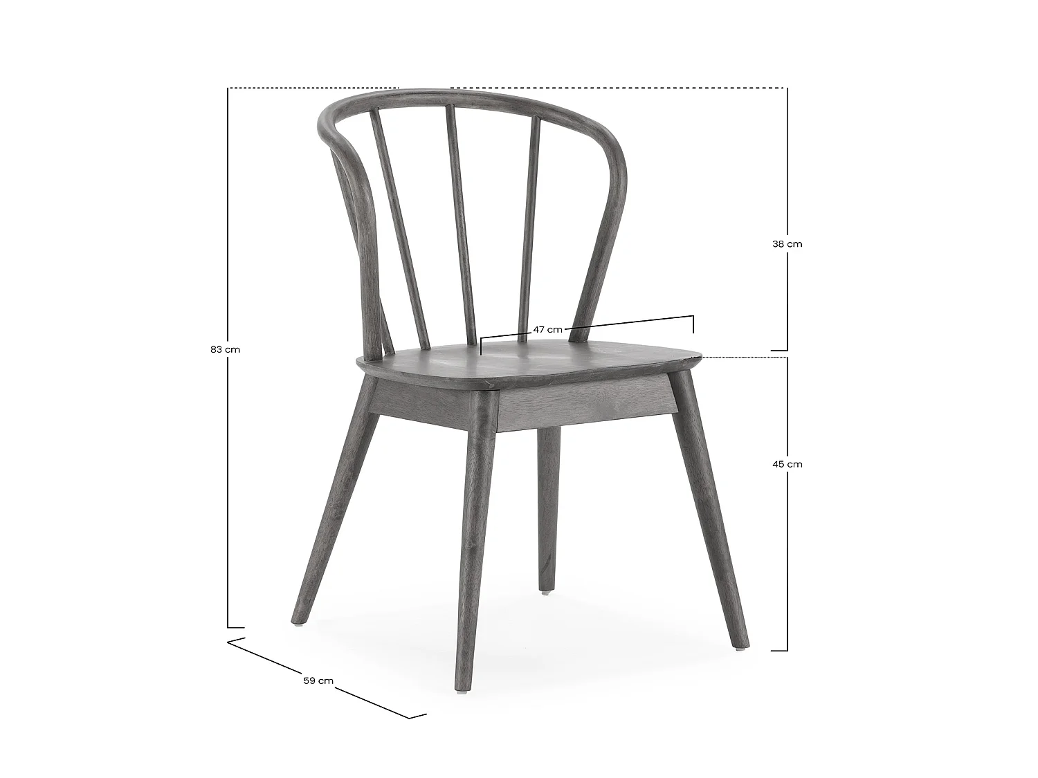 Pack 2 chaises Brisa en bois coleur noir