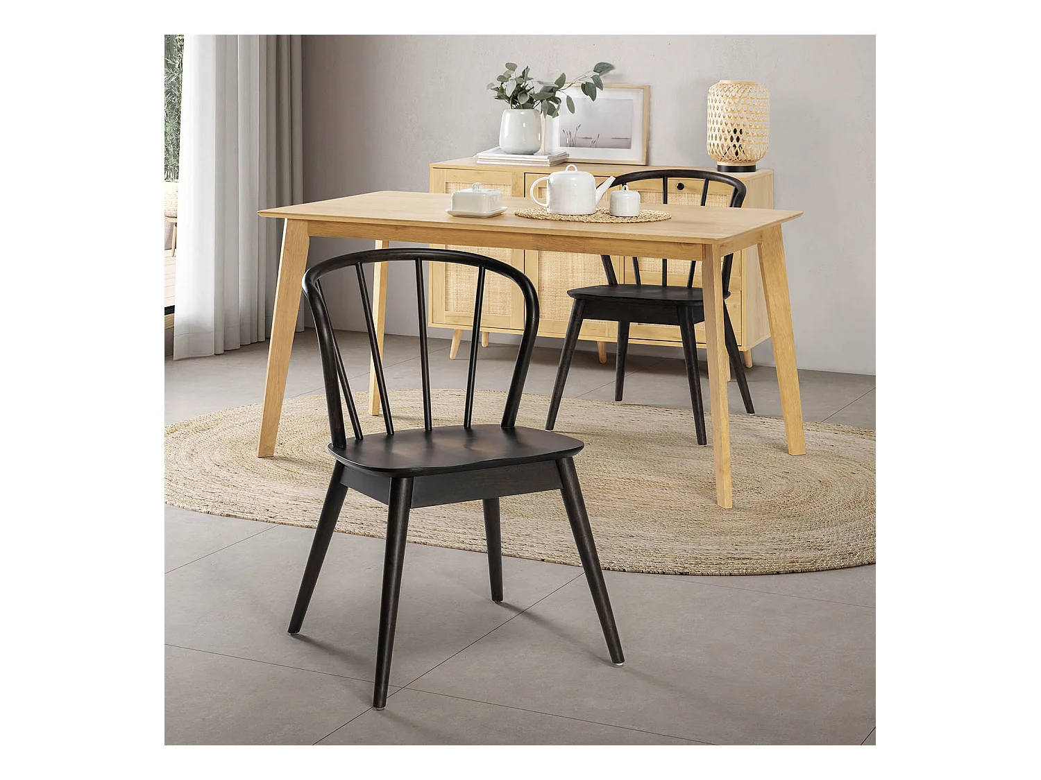 Pack 2 chaises Brisa en bois coleur noir