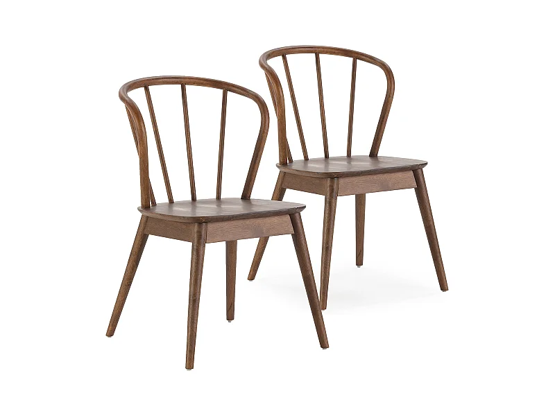 Pack 2 chaises Brisa en bois coleur noyer