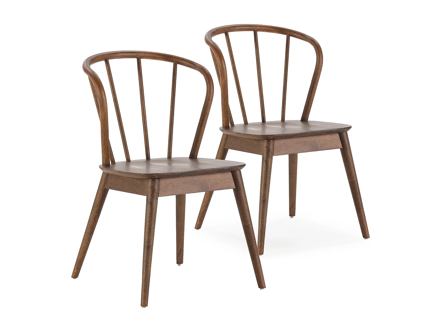 Pack 2 chaises Brisa en bois coleur noyer