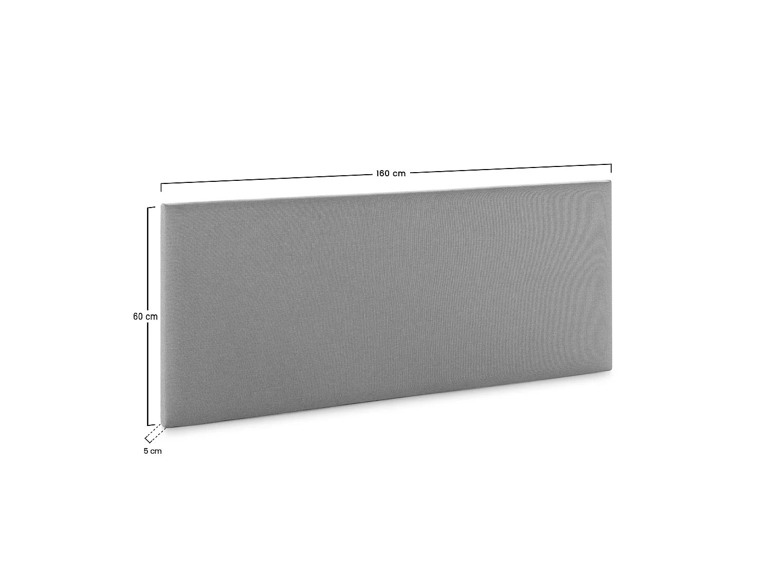 Tête de lit Aura recouverte de tissu Gris Foncé 160x60 cm