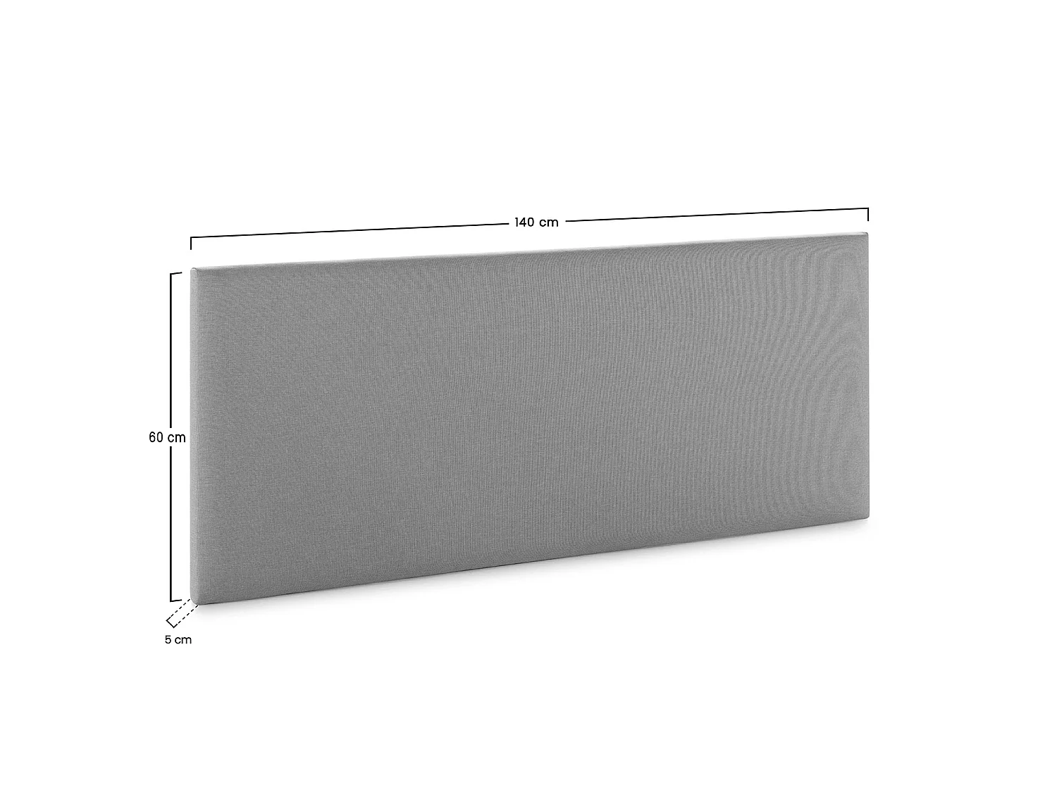 Tête de lit Aura recouverte de tissu Gris Foncé 140x60 cm