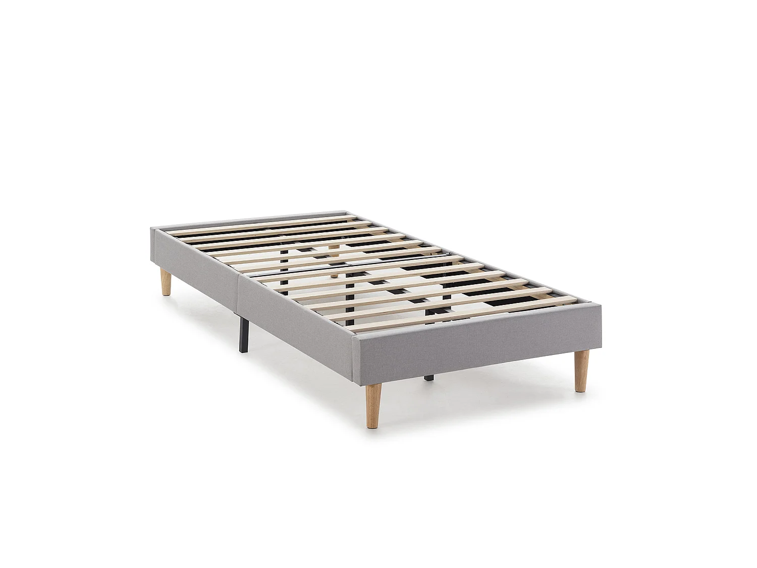 Sommier tapissier Aura 90x190 cm  Gris clair, Hauteur 30 cm