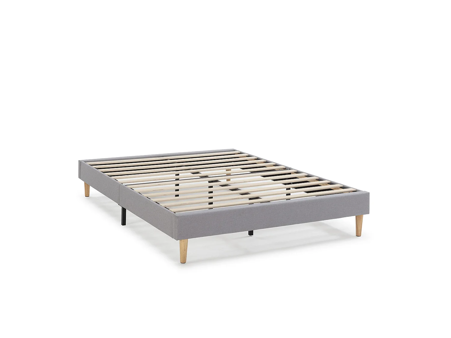 Grijze lichtgekleurde gestoffeerde basis Aura 150x190 cm