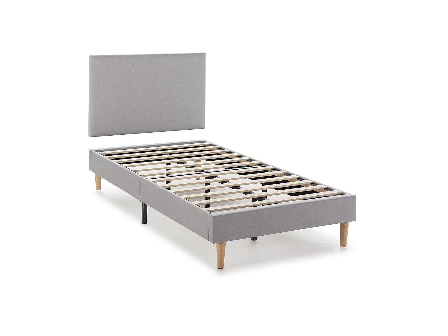 Sommier tapissier Aura + tête de lit 90x190 cm, Gris clair, hauteur 30 cm