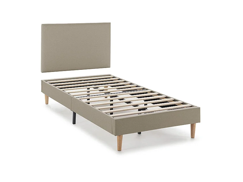 Sommier tapissier Aura + tête de lit 90x190 cm Beige, hauteur 30 cm