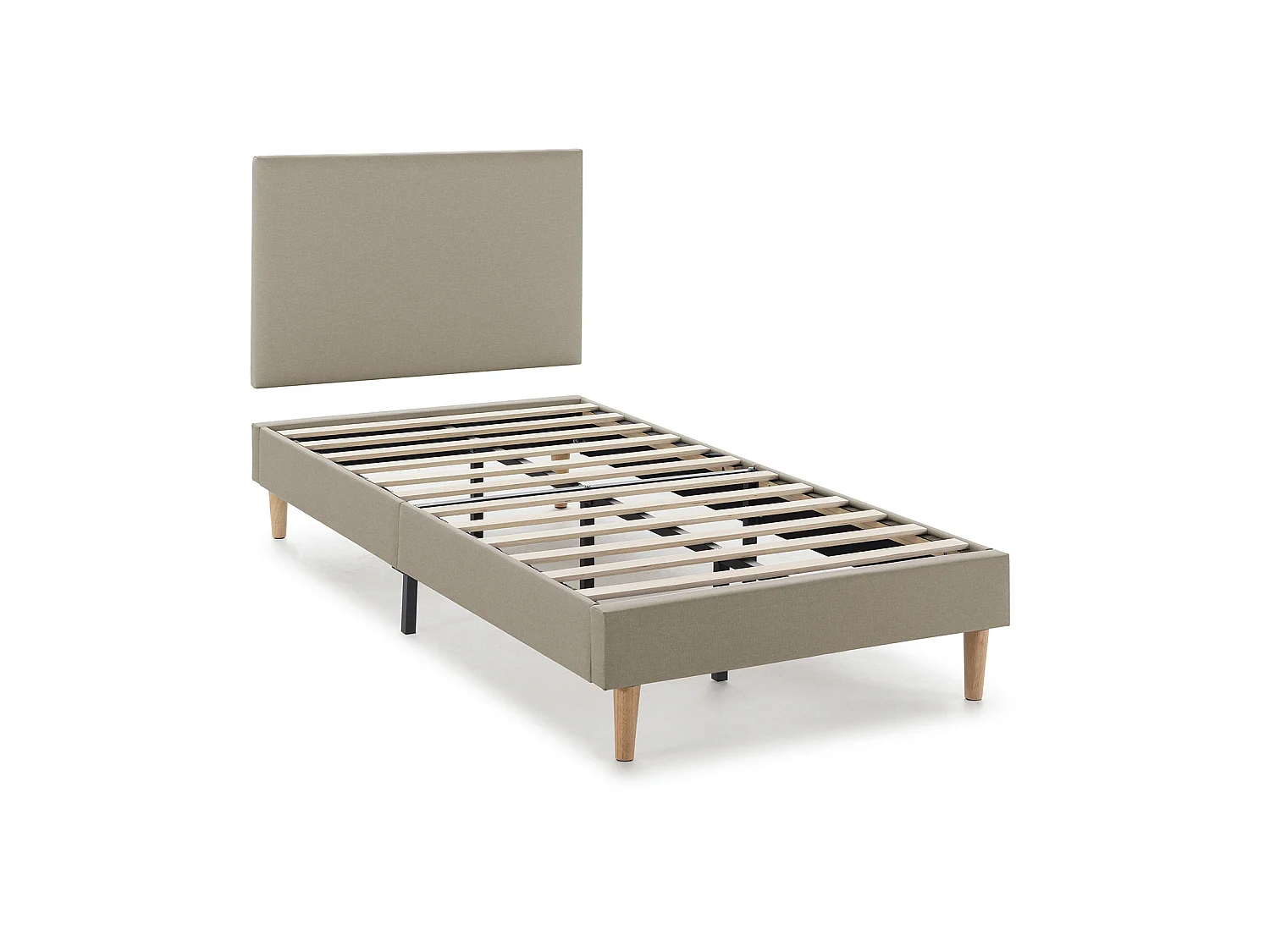 Sommier tapissier Aura + tête de lit 90x190 cm Beige, hauteur 30 cm