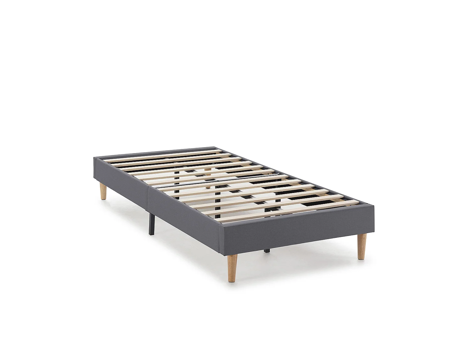 Sommier tapissier Aura 90x190 cm  Gris Foncé, Hauteur 30 cm