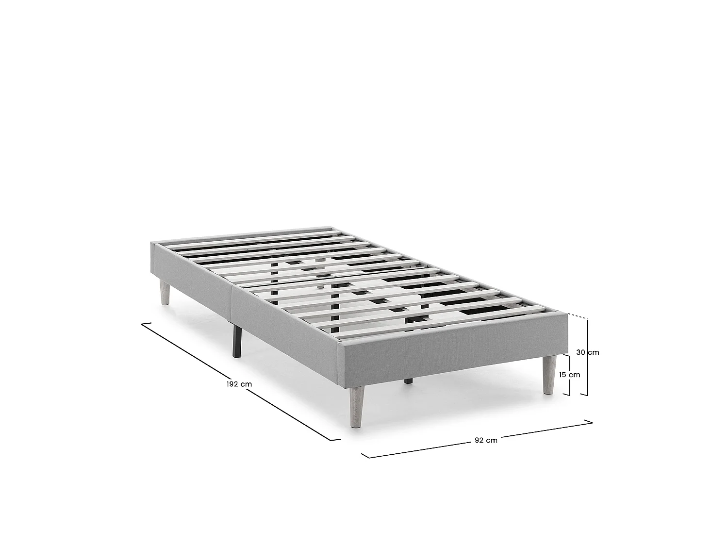 Base tapizada Aura 90x190 cm  Gris Oscuro