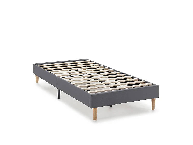 Sommier tapissier Aura 90x190 cm  Gris Foncé, Hauteur 30 cm