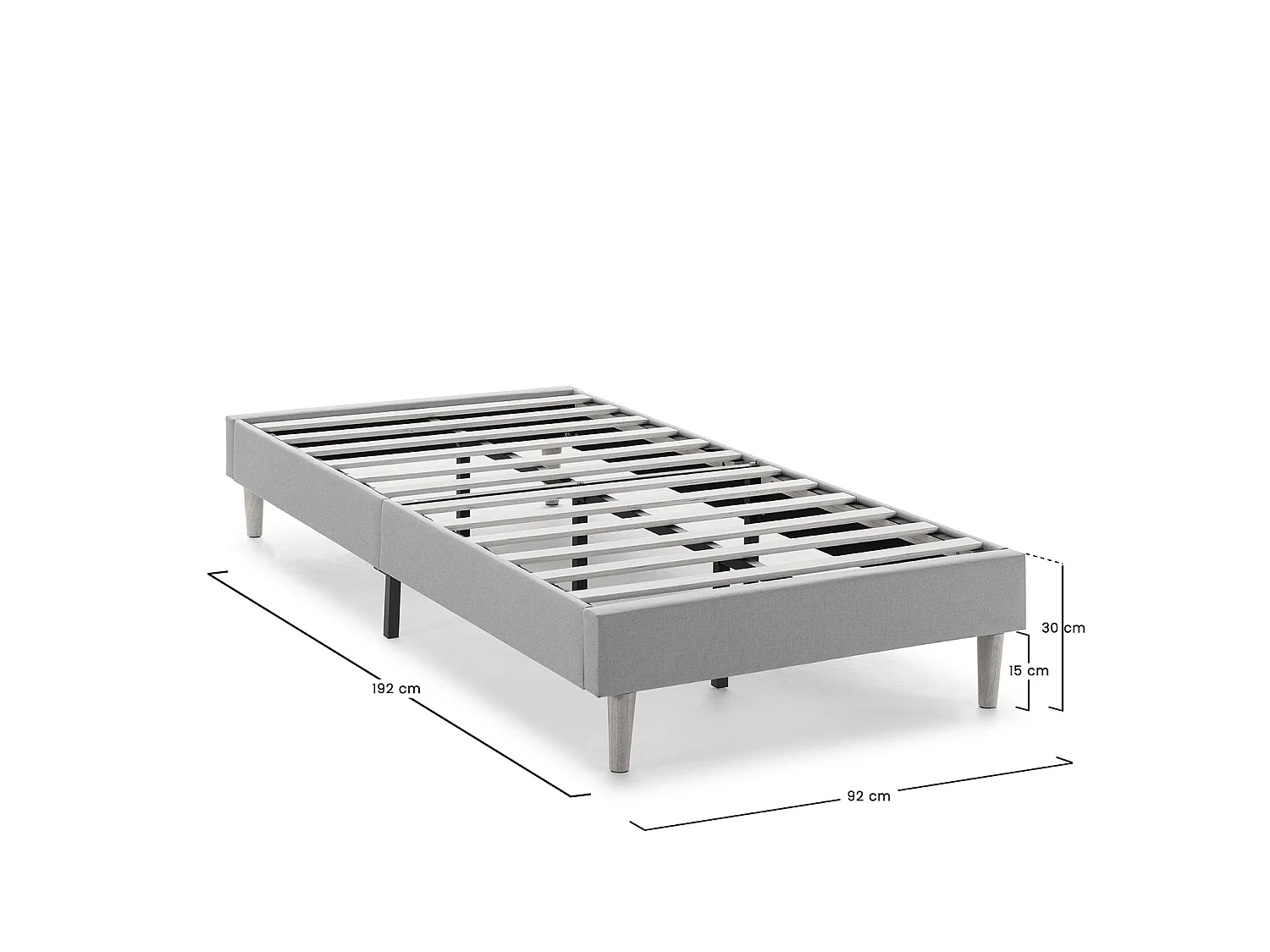 Sommier tapissier Aura 90x190 cm  Beige, Hauteur 30 cm