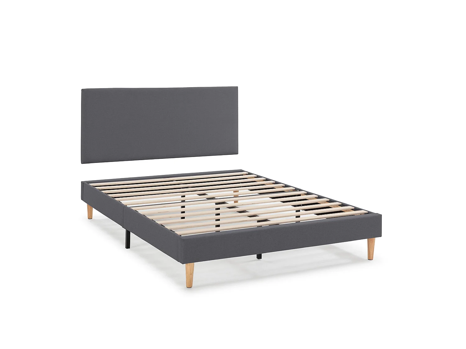 Sommier tapissier Aura + tête de lit 160x200 cm Gris Foncé, hauteur 30 cm