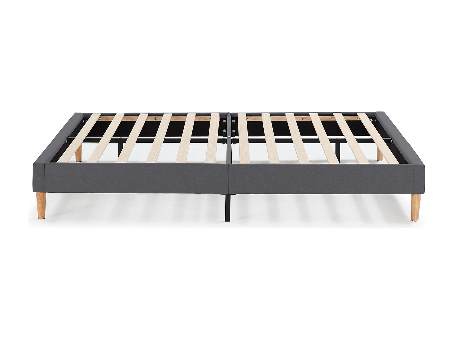 Sommier tapissier Aura + tête de lit 160x200 cm Gris Foncé, hauteur 30 cm