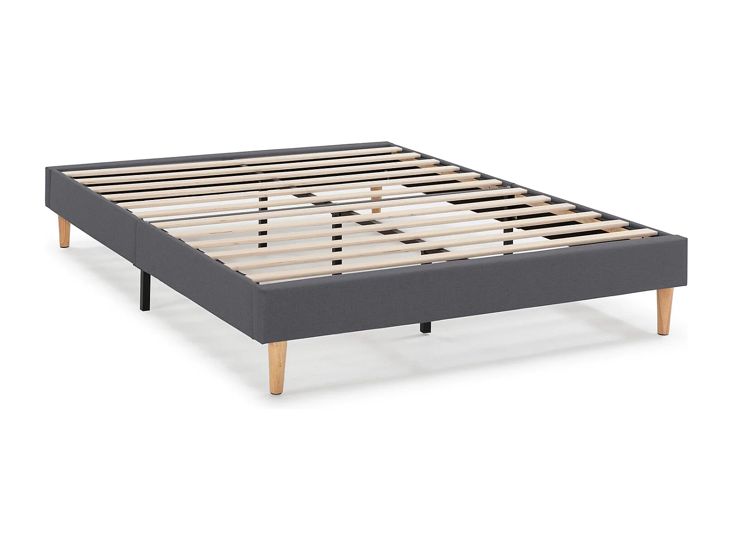 Sommier tapissier Aura 140x190 cm Gris Foncé, Hauteur 30 cm