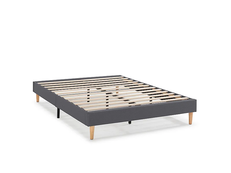 Base Imbottita Aura 150x190 cm Grigio Scuro, Altezza 30 cm