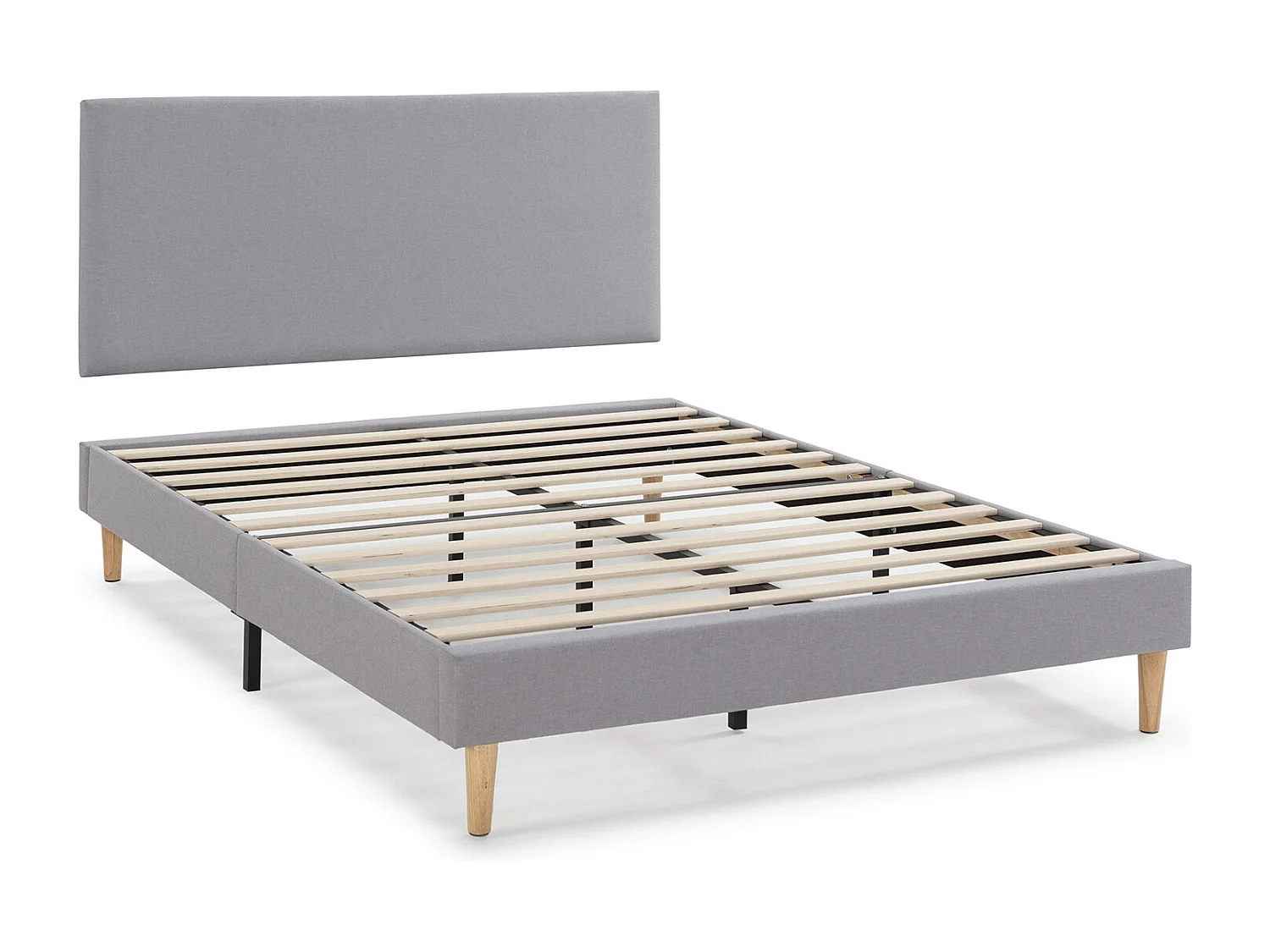 Sommier tapissier Aura + tête de lit 160x200 cm, Gris clair, hauteur 30 cm