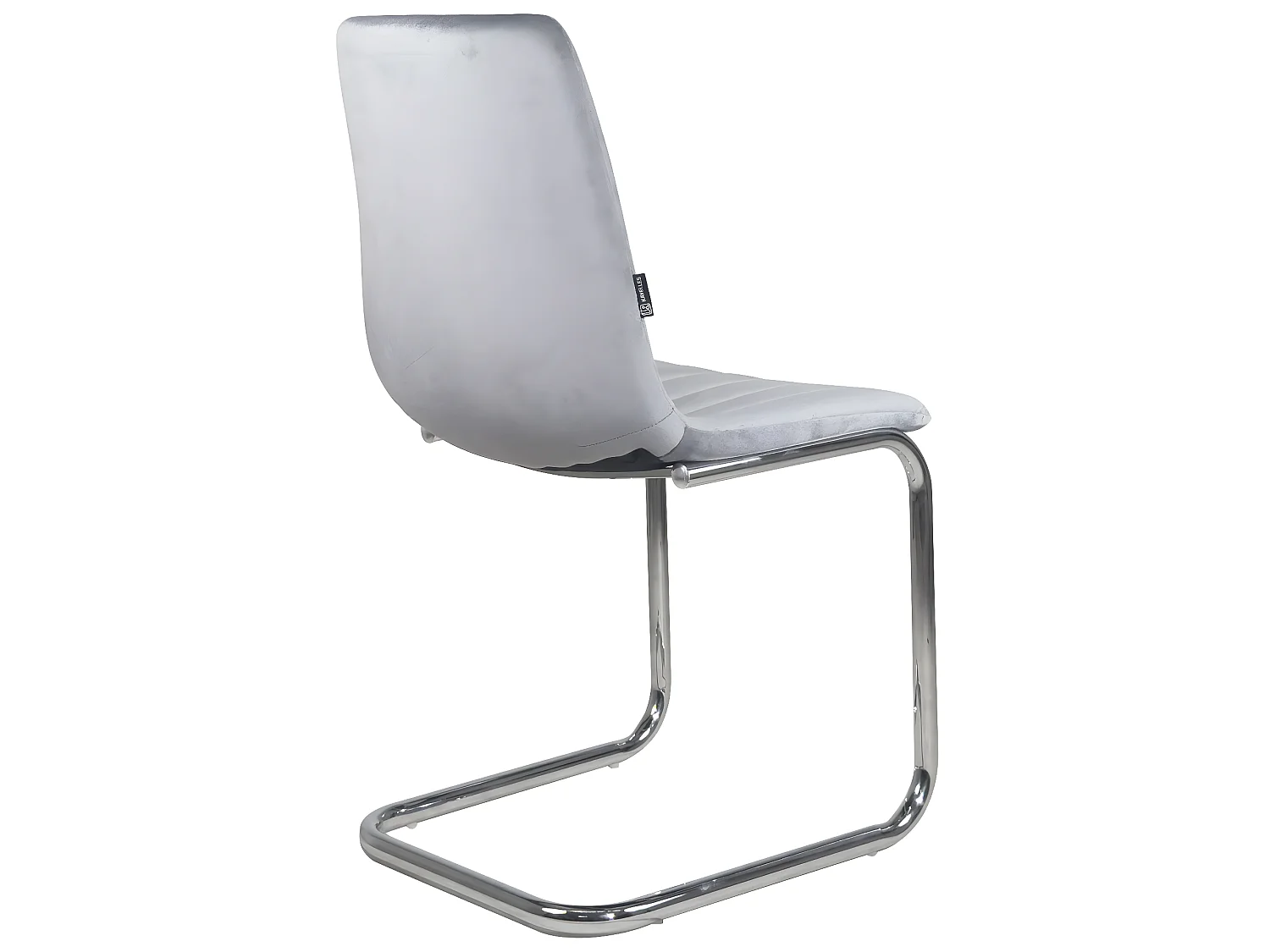 Lot 2 chaises salle à manger confortable siège velours rembourré pieds acier chromé JANA (gris)