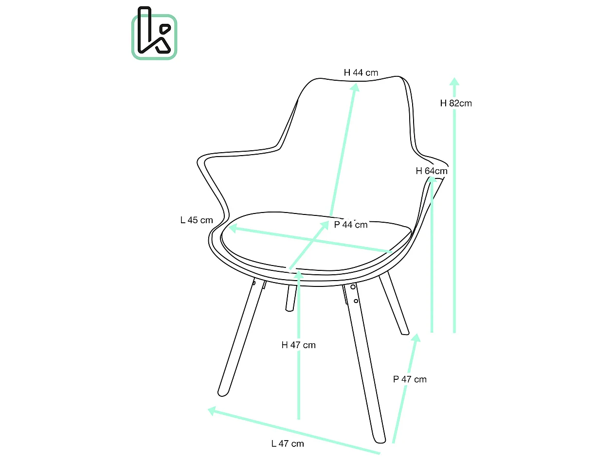 Lot 2 chaises scandinaves accoudoir pieds bois clair et coussin simili cuir MOTI (blanc)
