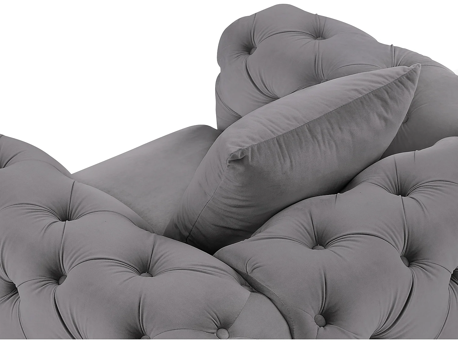 Canapé 3 places et fauteuil en velours anthracite EDWINA