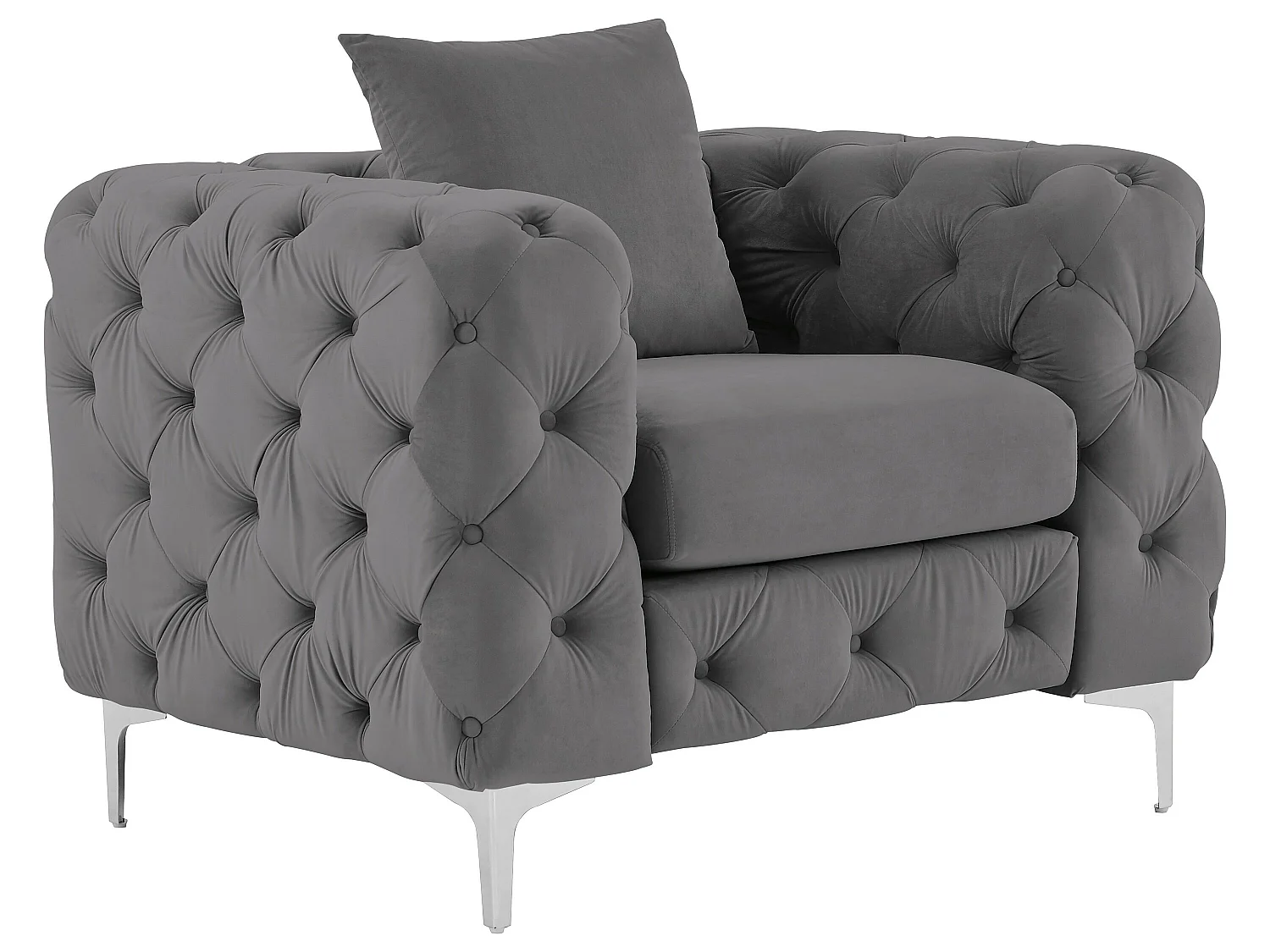 Canapé 3 places et fauteuil en velours anthracite EDWINA