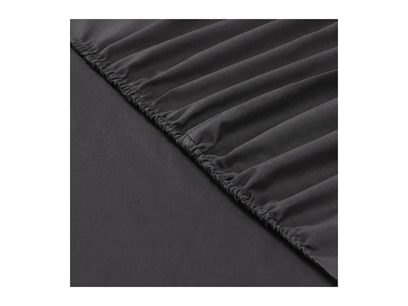 Drap Housse 140x190cm Anthracite en Coton 100% - Tissage Serré 57 fils/cm²