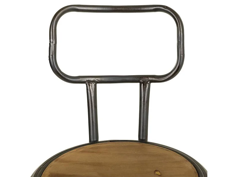 Banqueta marrom de metal e madeira 42x54x92