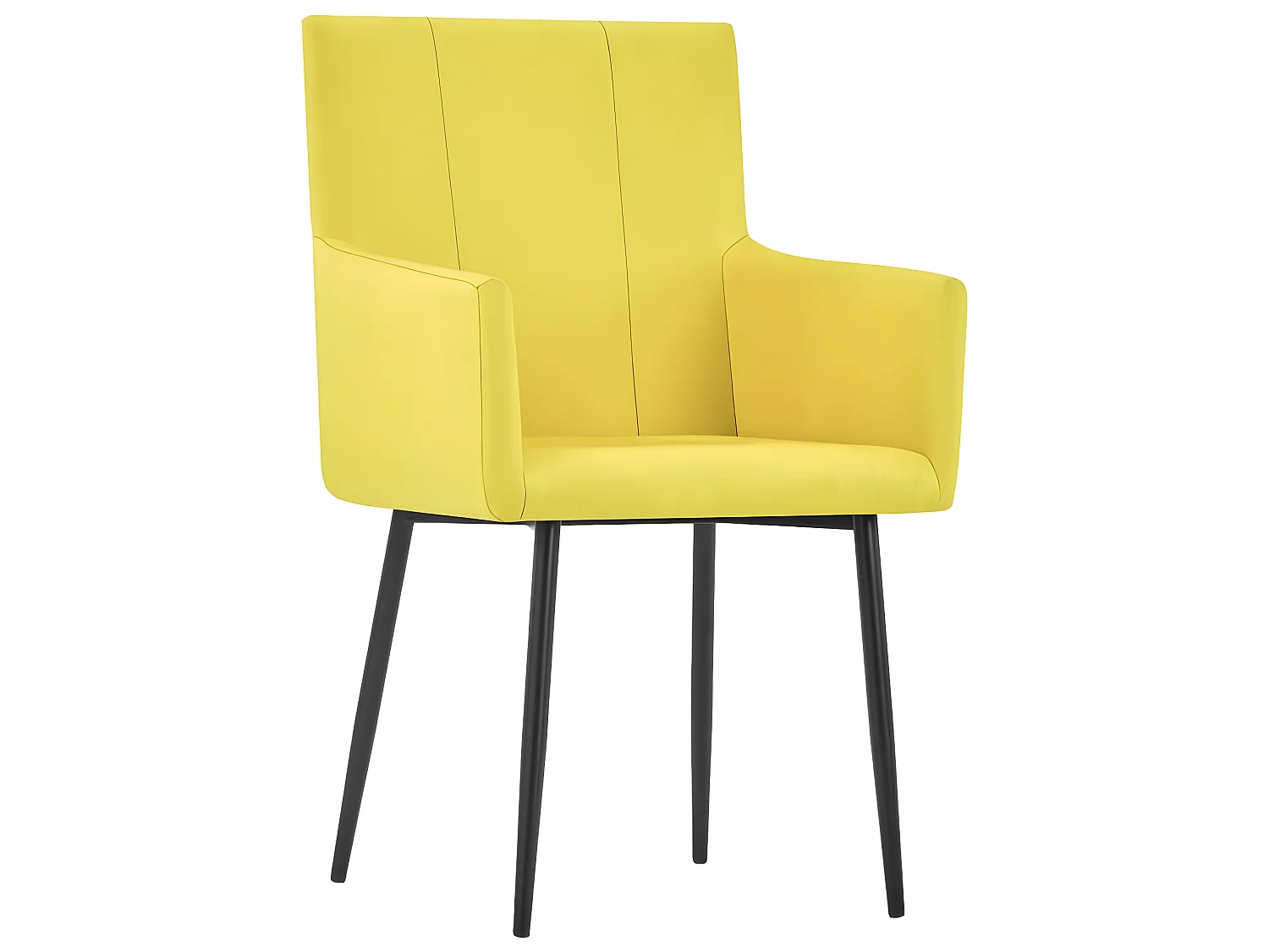 Lot de 2 chaises de salle à manger cuisine avec accoudoirs design moderne tissu jaune CDS020139
