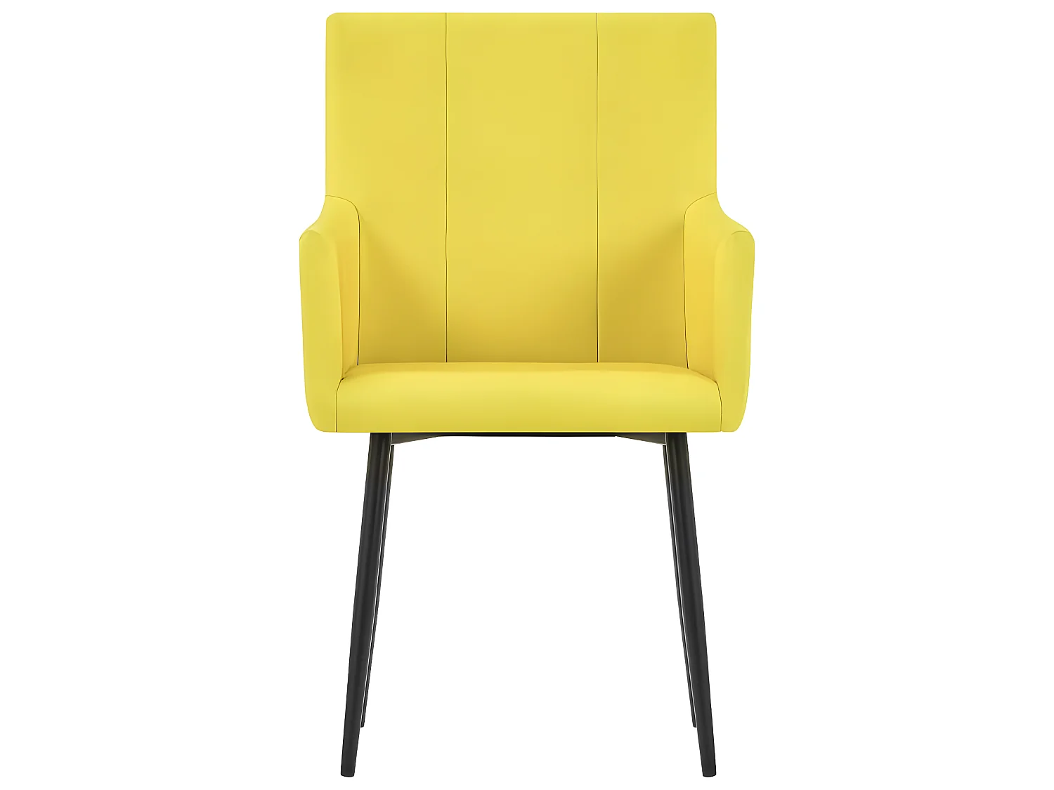 Lot de 2 chaises de salle à manger cuisine avec accoudoirs design moderne tissu jaune CDS020139