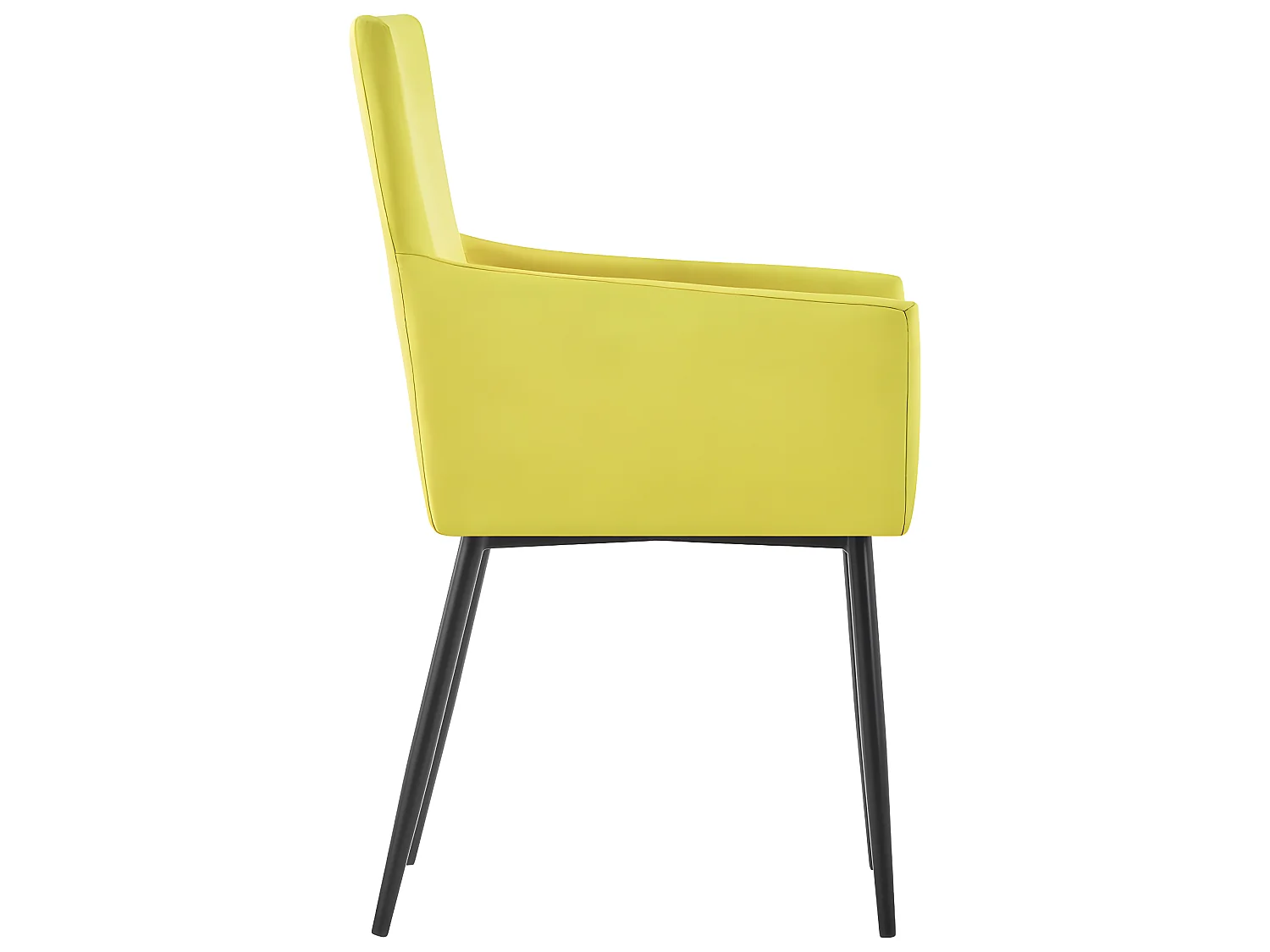 Lot de 2 chaises de salle à manger cuisine avec accoudoirs design moderne tissu jaune CDS020139