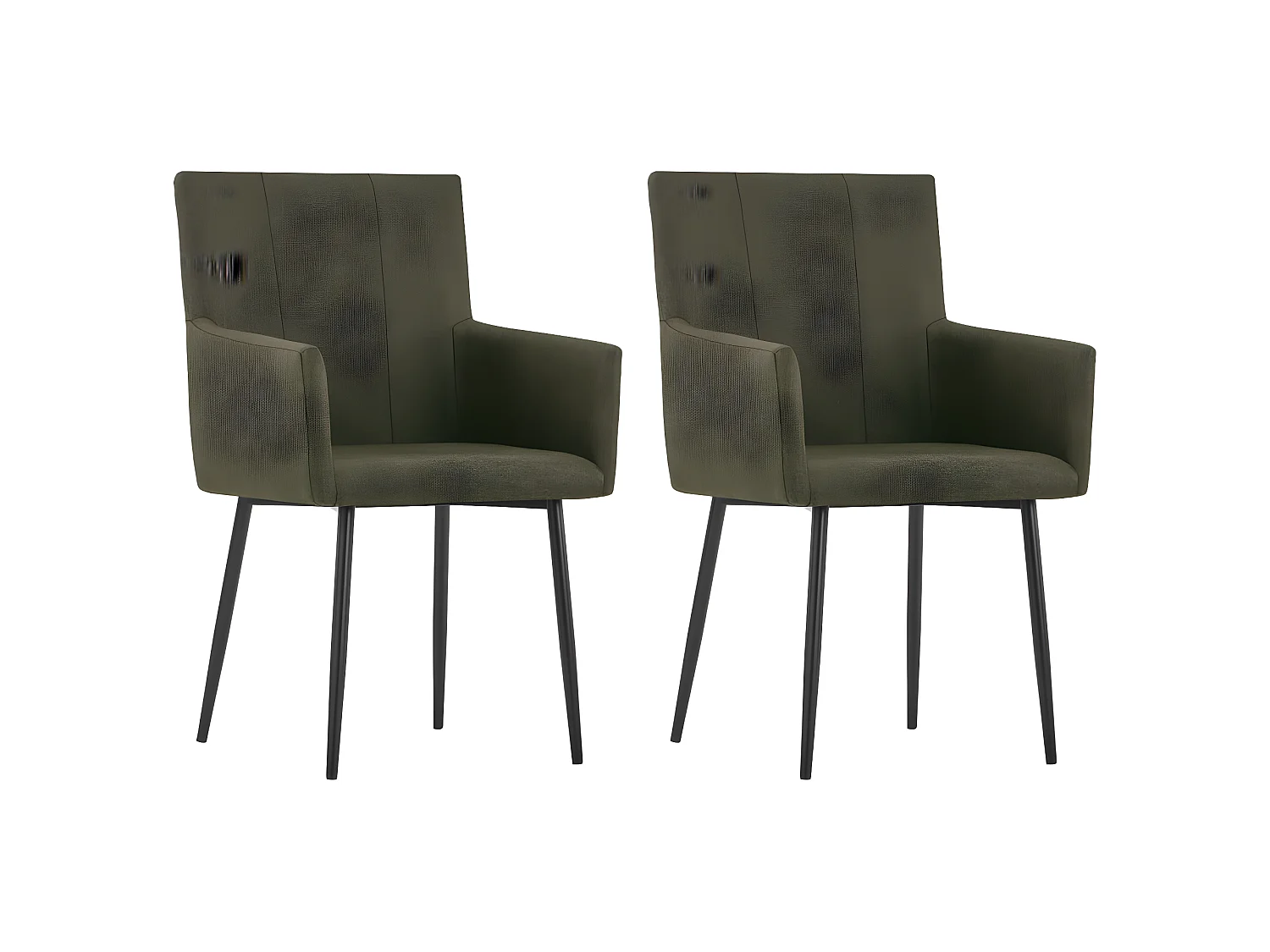 Lot de 2 chaises de salle à manger cuisine avec accoudoirs design moderne tissu marron CDS020142
