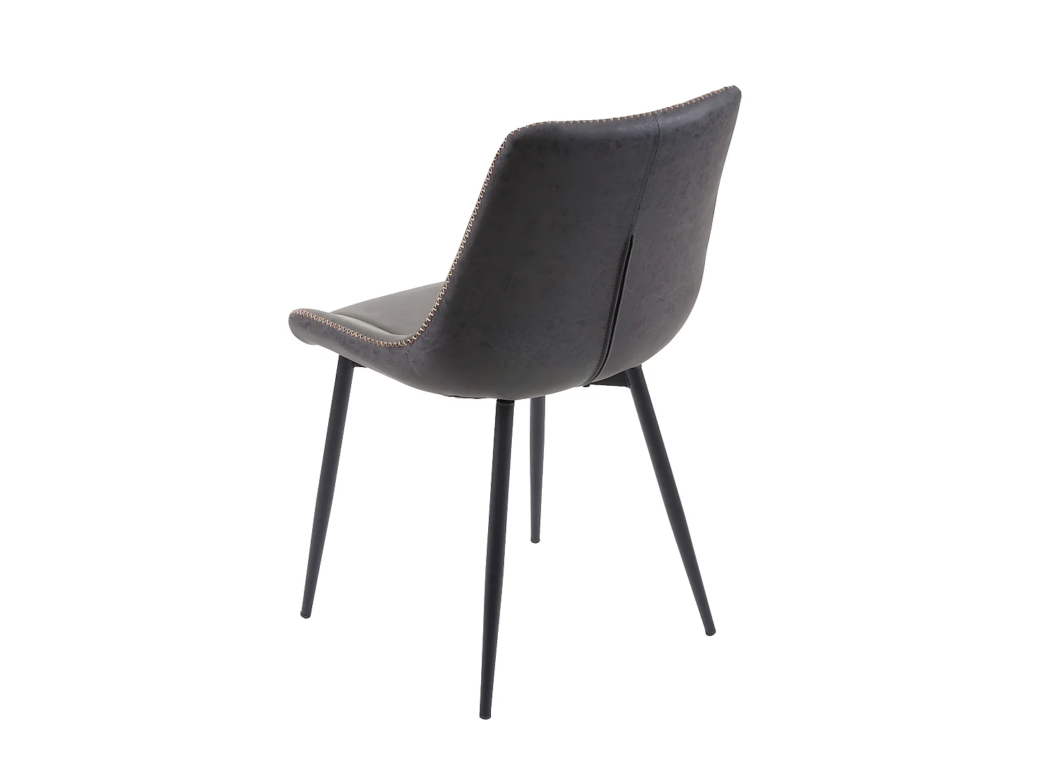 2x chaises de salle à manger bureau cuisine en synthétique gris foncé style chic motif losange 04_0000376