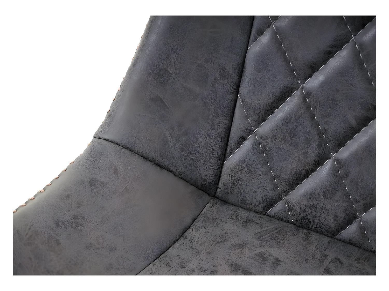 2x chaises de salle à manger bureau cuisine en synthétique gris foncé style chic motif losange 04_0000376