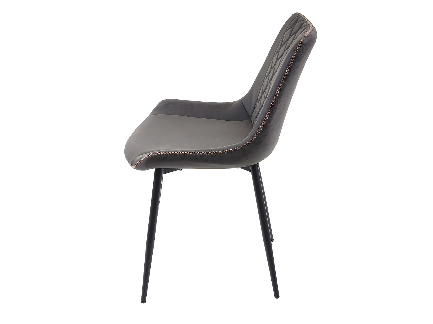 2x chaises de salle à manger bureau cuisine en synthétique gris foncé style chic motif losange 04_0000376