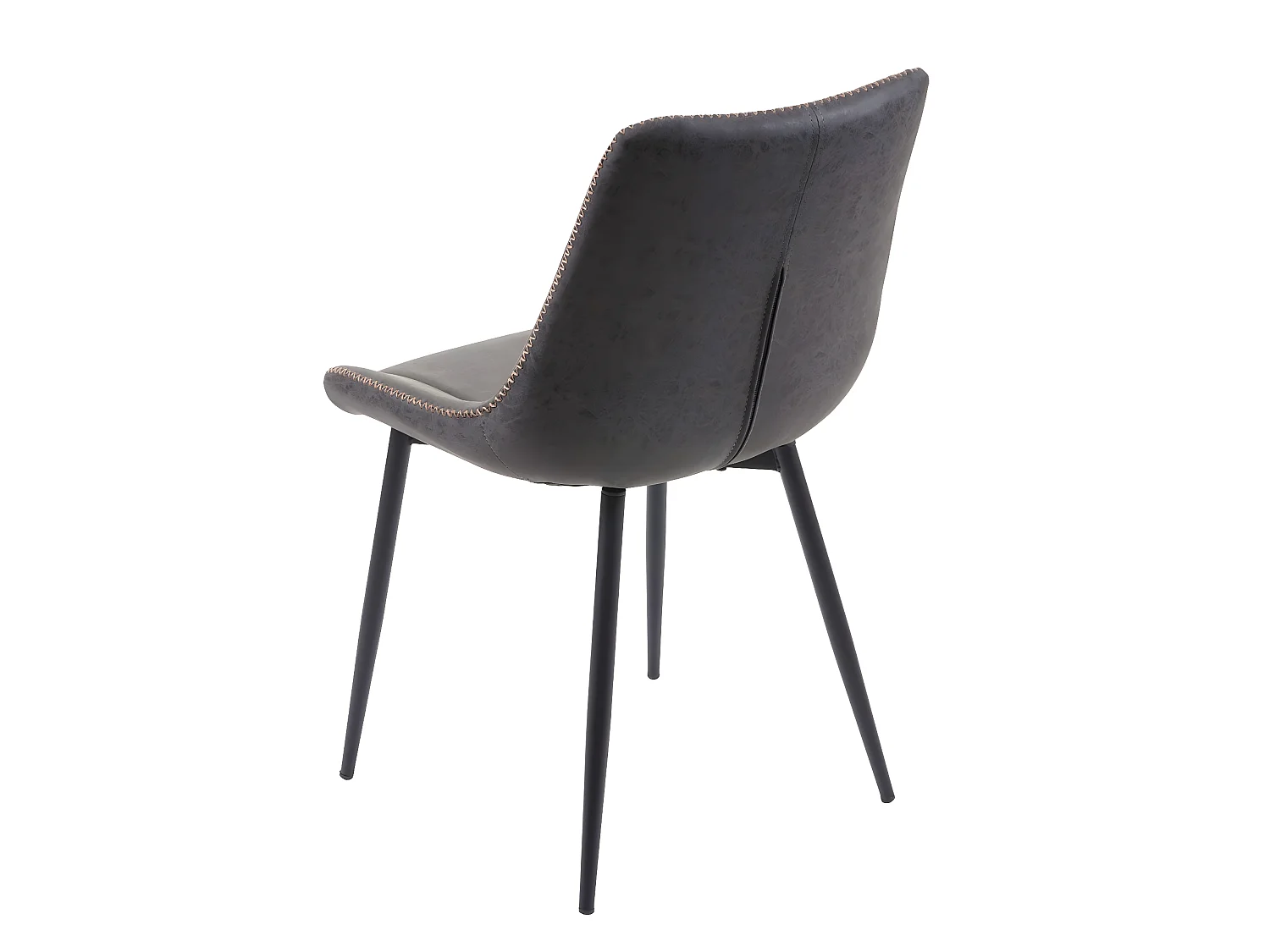 2x chaises de salle à manger bureau cuisine en synthétique gris foncé style chic motif losange 04_0000376