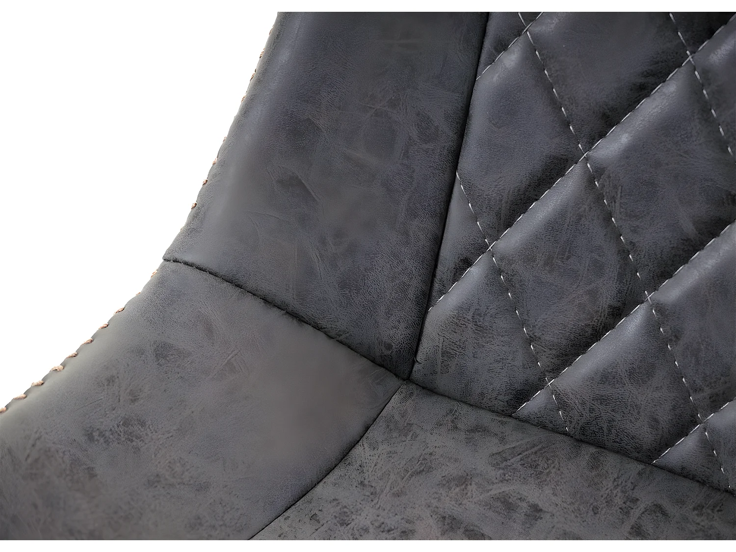 2x chaises de salle à manger bureau cuisine en synthétique gris foncé style chic motif losange 04_0000376